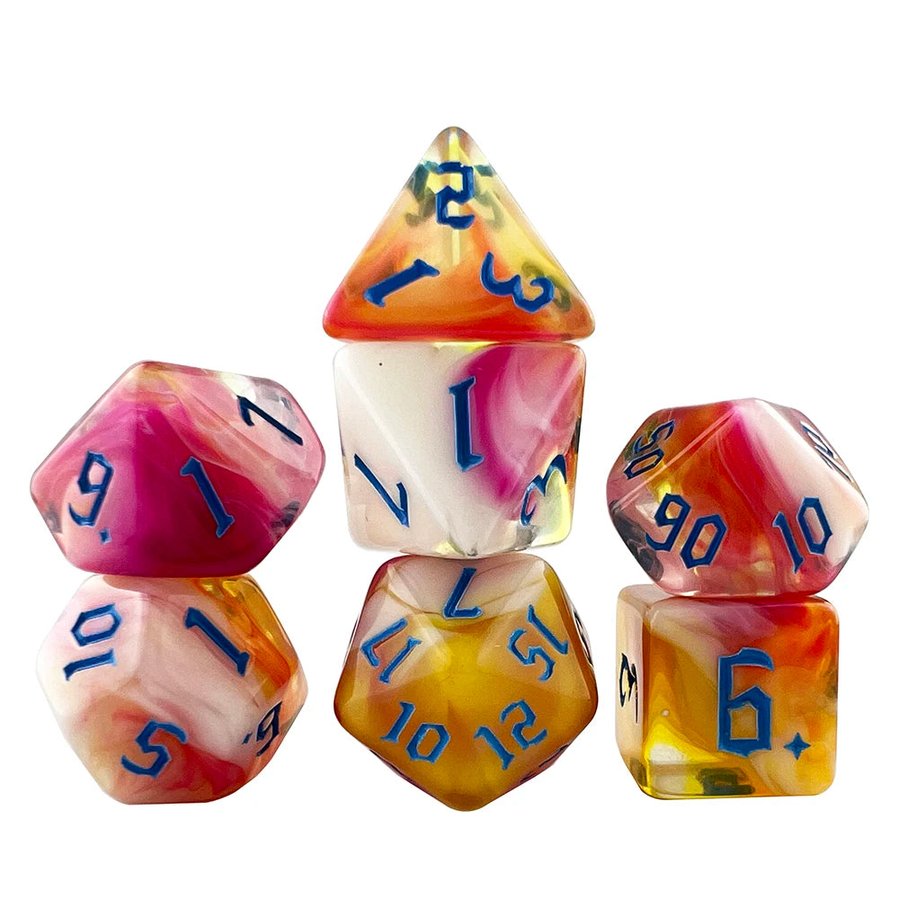 Polyhedral Multi-Color Game Dice 7pcs/set for DNDGame Dungeon Dragons Table Board Roll Playing Games