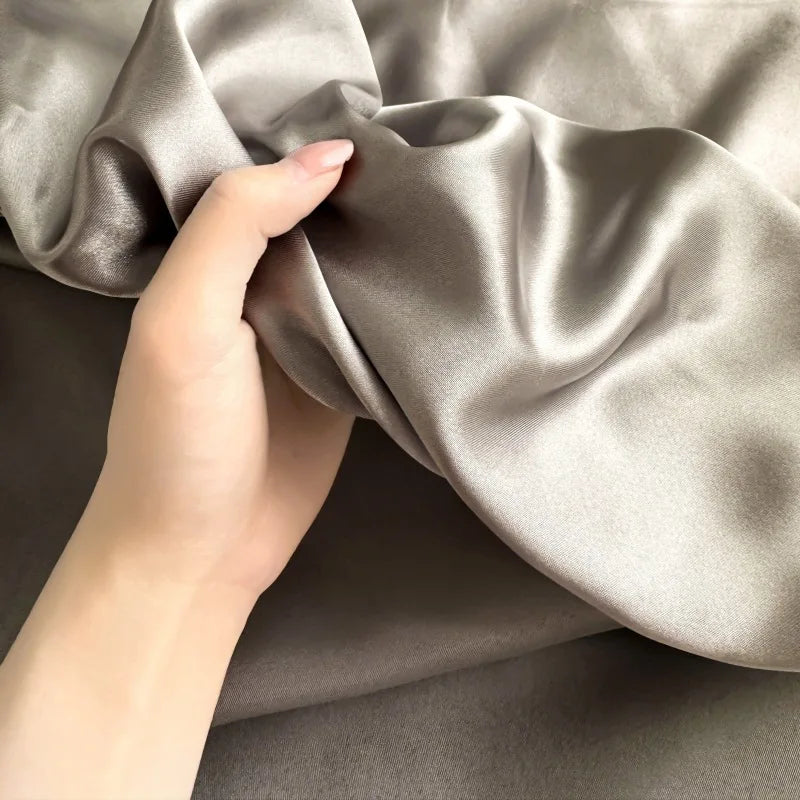 2025 new machine washable ice silk fitted sheet solid color cool silk mattress protective cover single piece no pillowcase