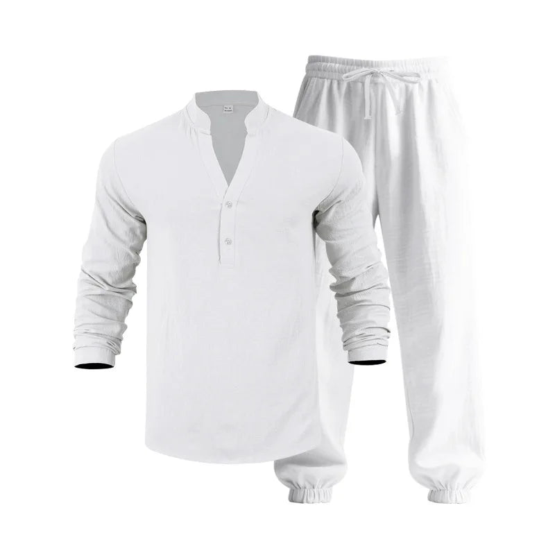 Ensemble en lin lâche américaine Automne