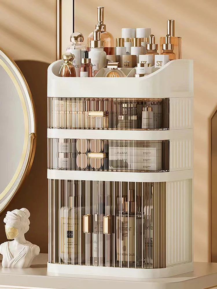 Caja de almacenamiento de cosméticos de gran capacidad, cajón organizador de maquillaje, joyería, esmalte de uñas, contenedor de