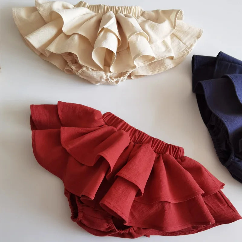 Christmas Baby Girls Skirt Pants Vintage Princess Girls Bloomers Toddler Girls Clothing Children Tutu Skirt 0-4 Years