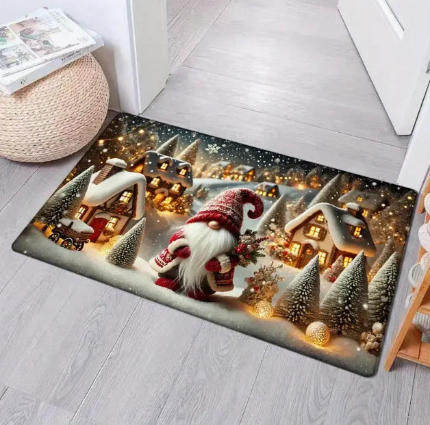 Christmas Gnome Pattern Door Mat Soft Carpet  Living Room Kitchen Bedroom Bathroom Laundry Room Christmas Home Christmas Decor