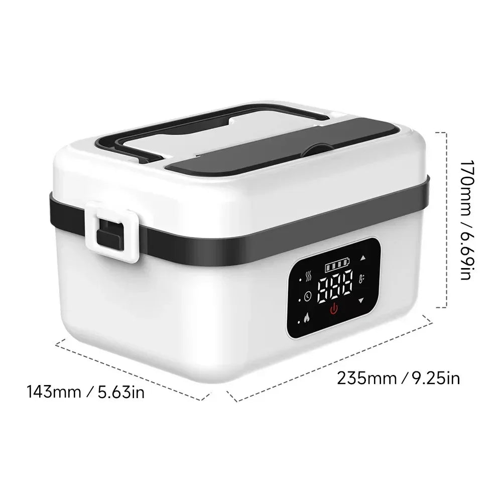 Boîte à déjeuner Portable sans fil, boîte à Bento chauffante sans eau, boîte à déjeuner isolée de grande capacité pour voyage/bureau, écran LCD, 2025