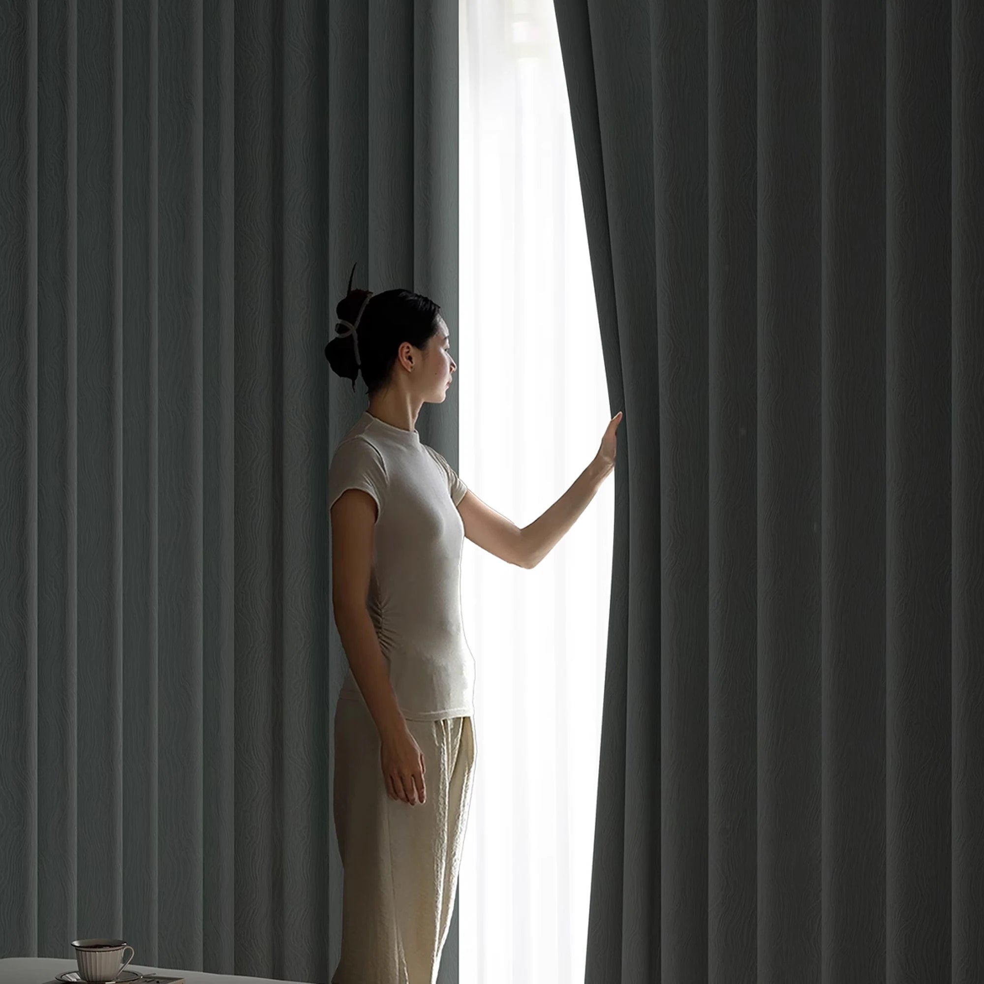 Modern Light Luxury Style High-end Texture Screen Curtain Window Screen Living Room Bedroom Balcony Light-transmitting