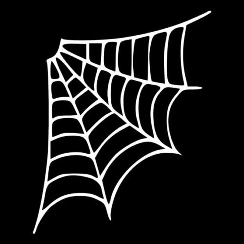 Cartoon Personality SPIDER WEB Car Sticker Vinyl Decal Black/Silver 12.8*16CM