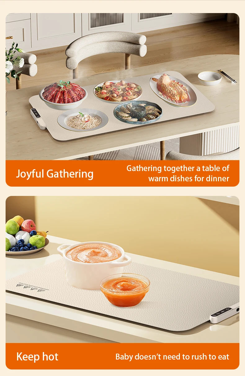 Electric Warming Tray Food Warmer Plate Foldable Portable Smart Food Fast Heating Mat Electric Warming Tray Food Warming Board