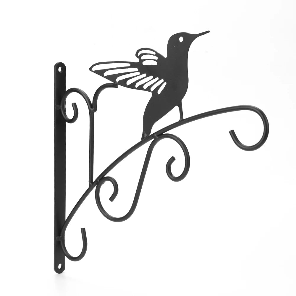 11.8inch Hanging Plant Bracket Iron Decorative Wall Hanger Hooks Black Iron Plant Hanger Bracket for Flower Baskets Wind Chimes