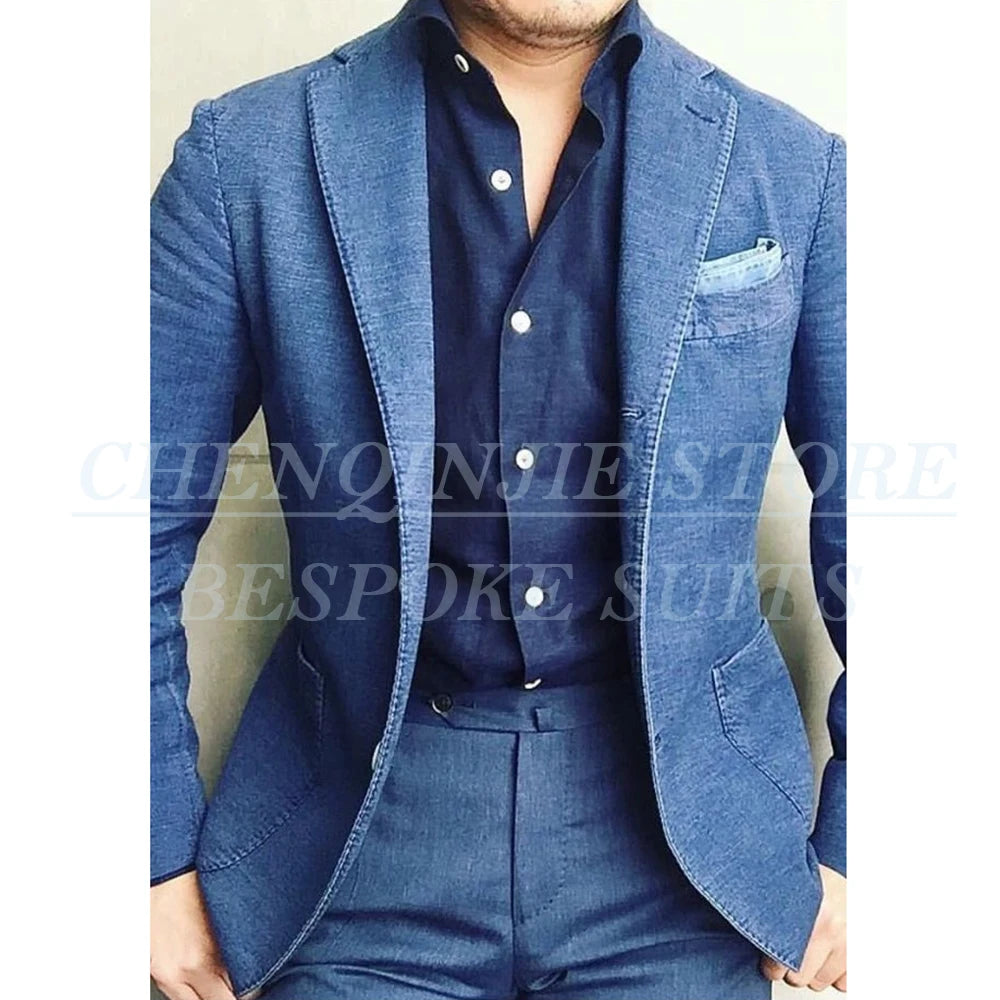 Ensemble de costumes 2 pièces Denim personnalisé