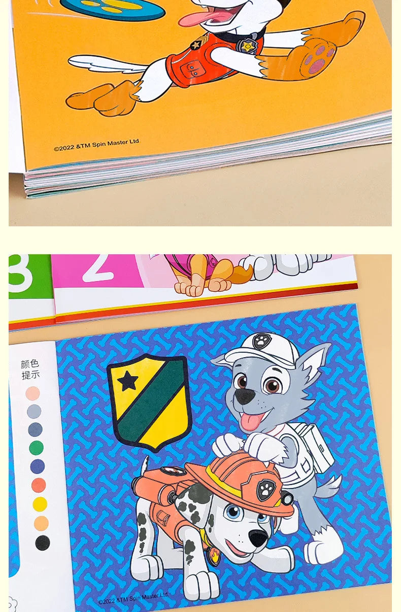 4 Books/set Paw Patrols Coloring Book Cartoon Dog Graffiti Painting Pictures Boy Girls Kill Time Toy Drawing Books Birthday Gift