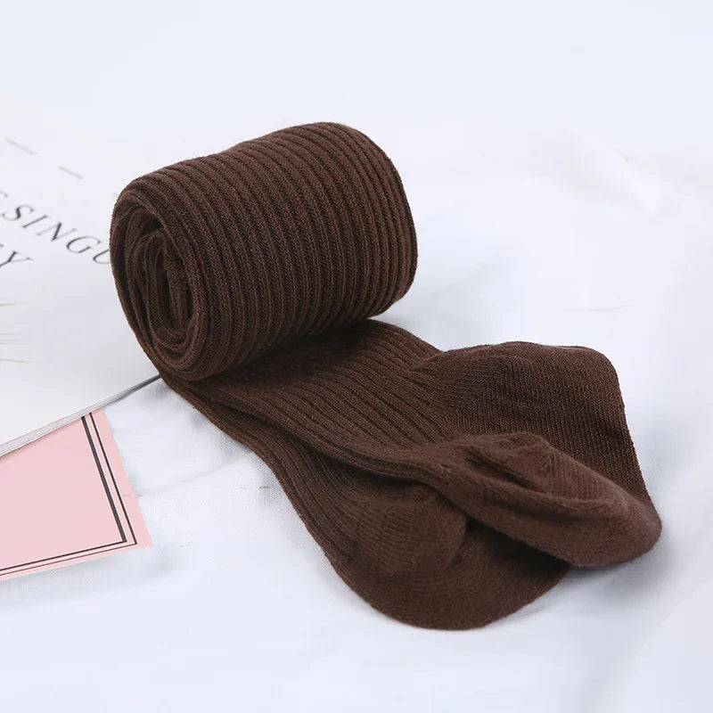 1-4years Infant girls Stockings Spring autumn Warm Cotton Solid Color Tights Stocking Pantyhose For Toddler Girls
