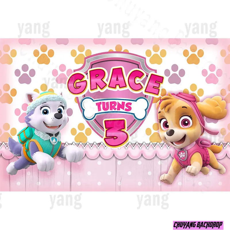 Halloween Paw Patrol Dogs Rescue Chase Marshall Skye Boys Backdrop Girls Birthday Party Decor Baby Shower Background Banner