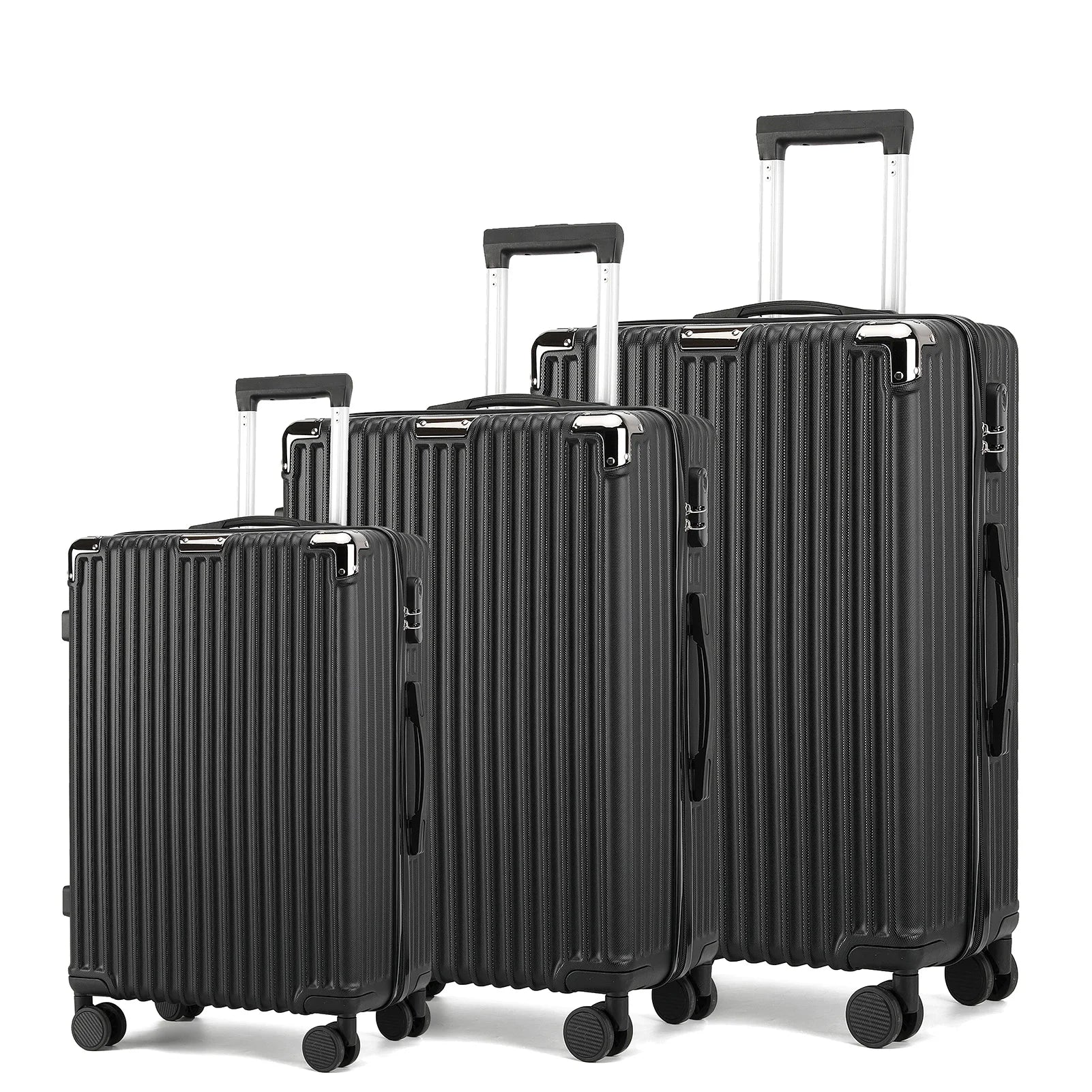 Luggage Set of 3 with Lock, 4 Rolling Spinner Wheels, ABS Lightweight Trolley Travel Suitcase for Hand Luggage Business Trip