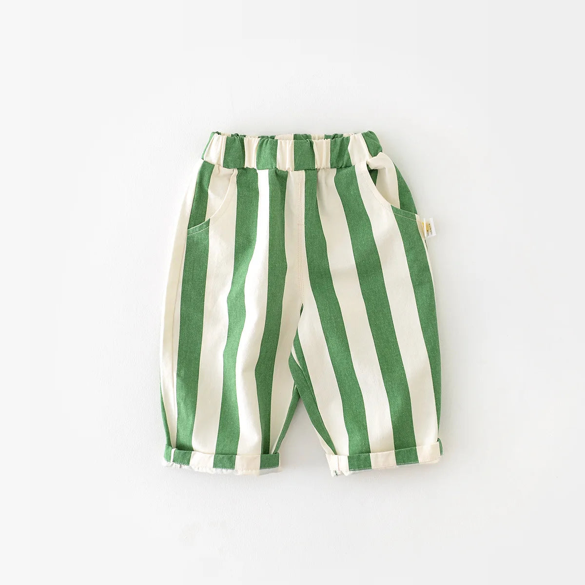 2024 Spring New Infant Baby Candy Color Striped Pants High Waist Casual Girls and Boys Trousers