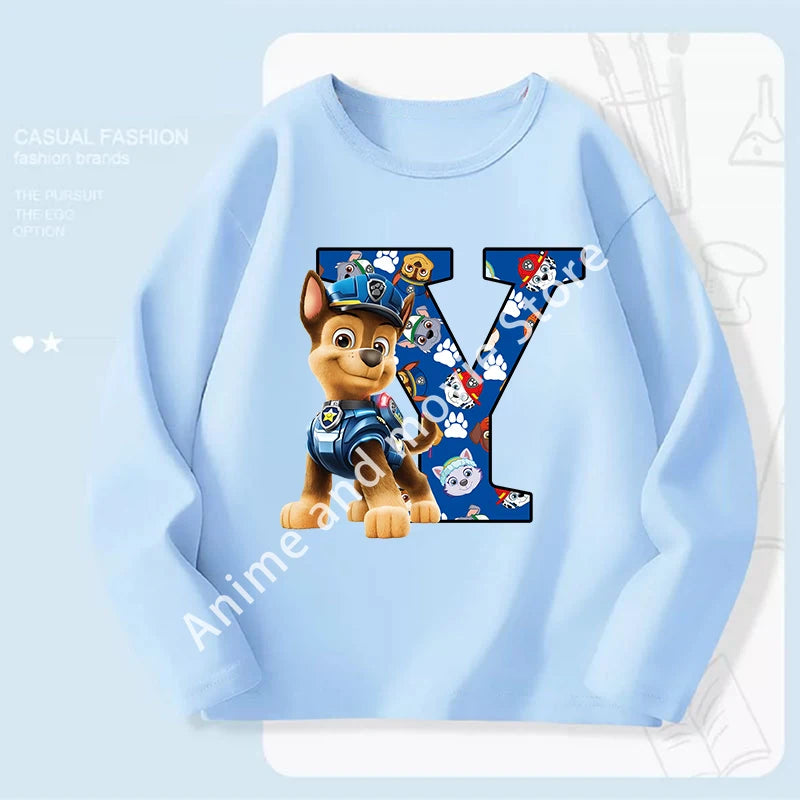 Paws Patrols Chases Child Long Sleeve Boys T-shirt Children Casual Clothing Cartoon Cute Printed Sweatshirt Anime New Kids Gifts