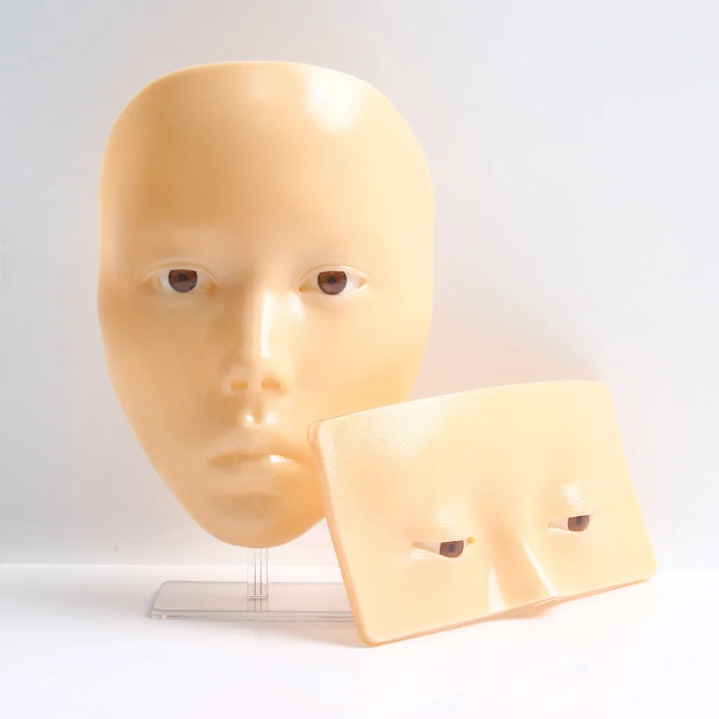 1 ensemble de maquillage 5D Masque de pratique Mannequin Silicone Cosmetic Board Pad Peau Yeux Visage Solution Maquillage pour fournitures d’entraînement réutilisables
