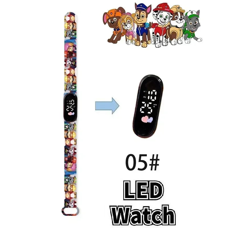 PAW PATROL Pokemon Anime Kawaii Pika Chuka Ibrabra Jingle Cat Pass Digital Waterproof LED boy girl Watch Kids Birthday Gift Toys