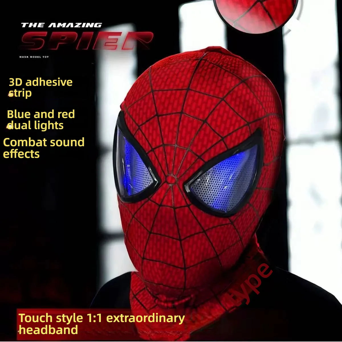 Marvel Spiderman Mask With Hard Face Shell & Magnetic Eyes Hero VenomScreen Printed Fabric 3d Webs Manual version Cos Gift