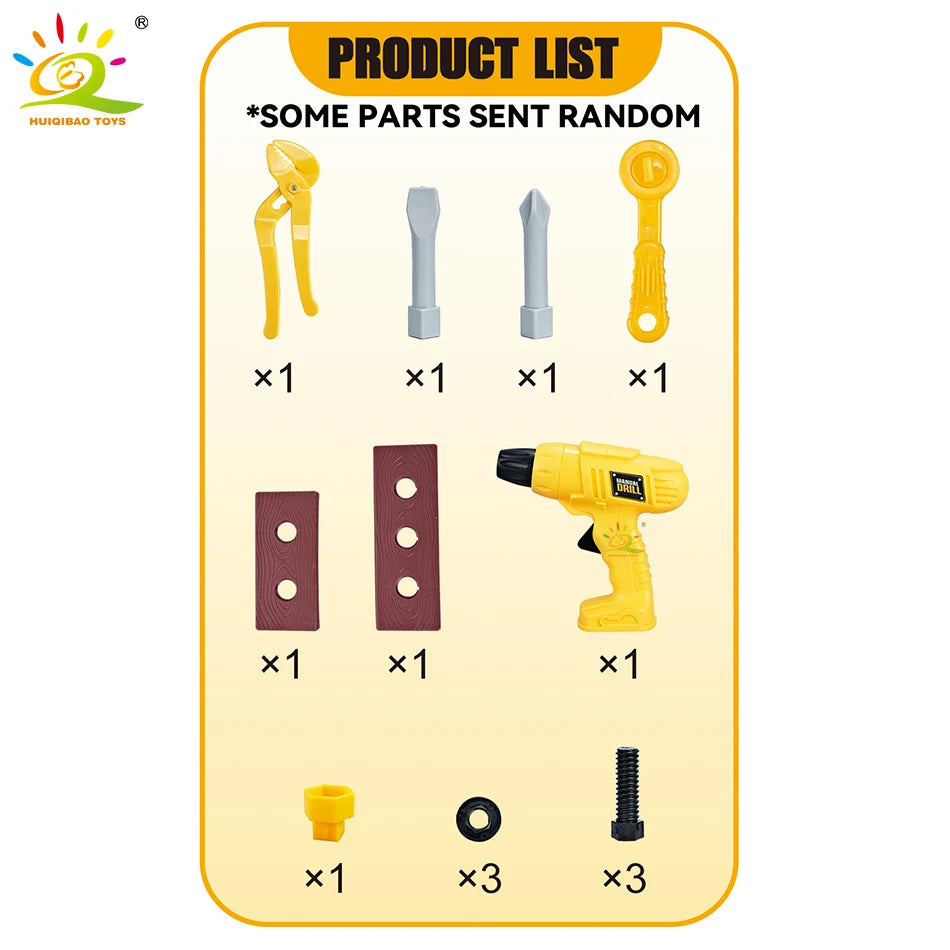 Children's Toolbox Engineer Simulation Repair Tools Drill Saw Screwdriver Pincers Kit Pretend Play House Toys for Kid Gift