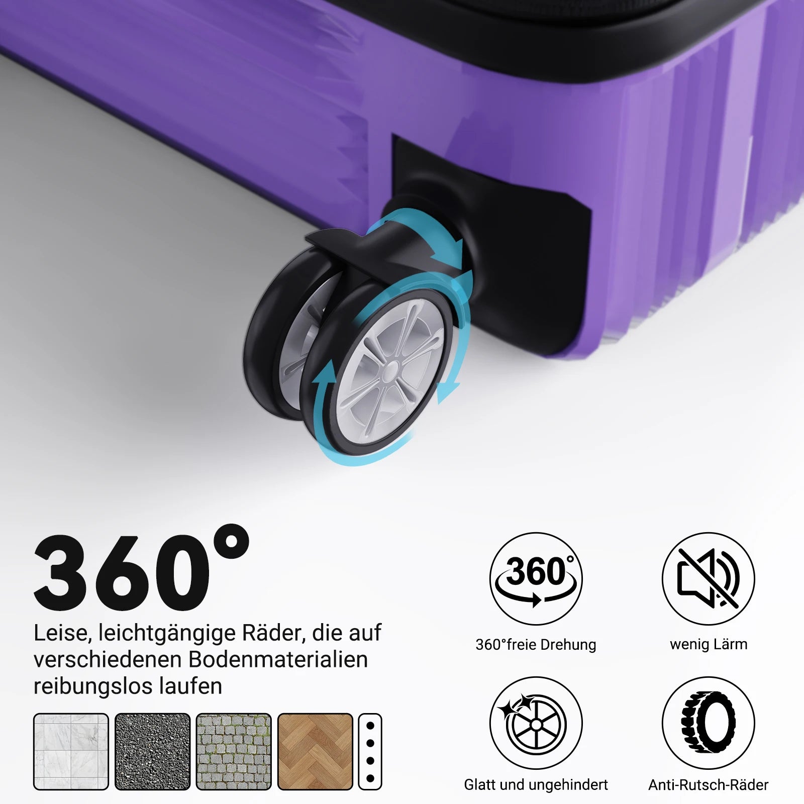 Luggage Set of 3 with Lock, 4 Rolling Spinner Wheels, ABS Lightweight Trolley Travel Suitcase for Hand Luggage Business Trip