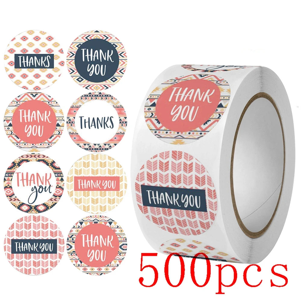 100-500pcs Thank You Sticker Holiday Decor Sticker Wedding Party Gift Sticker Birthday Gift Box Sticker Baking Labels