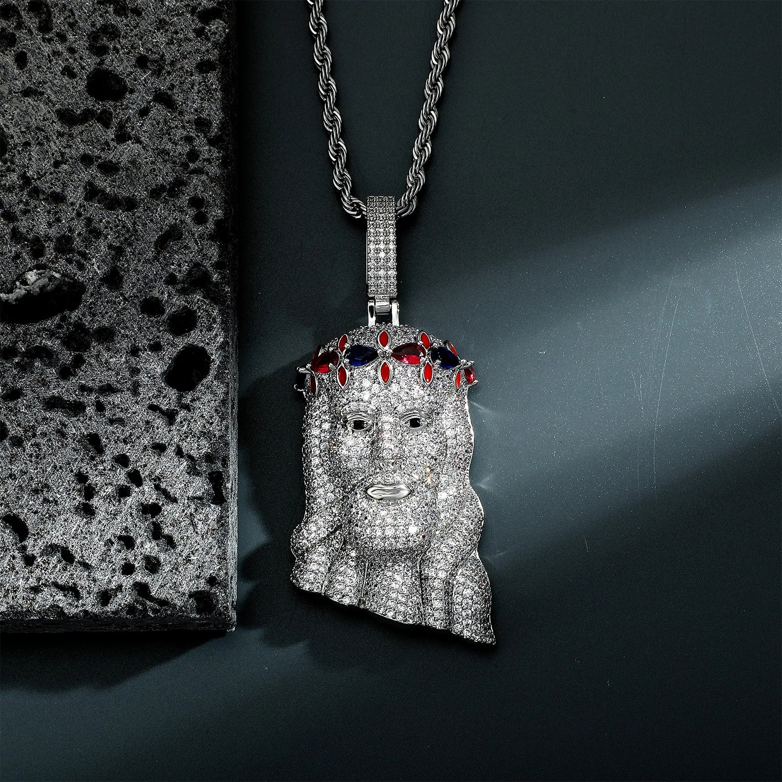 TOPGRILLZ Hip Hop Jesus Pendant Necklace High Quality Copper Gold Plated Iced Out Micro Pave Cubic Zirconia Punk Style Jewelry