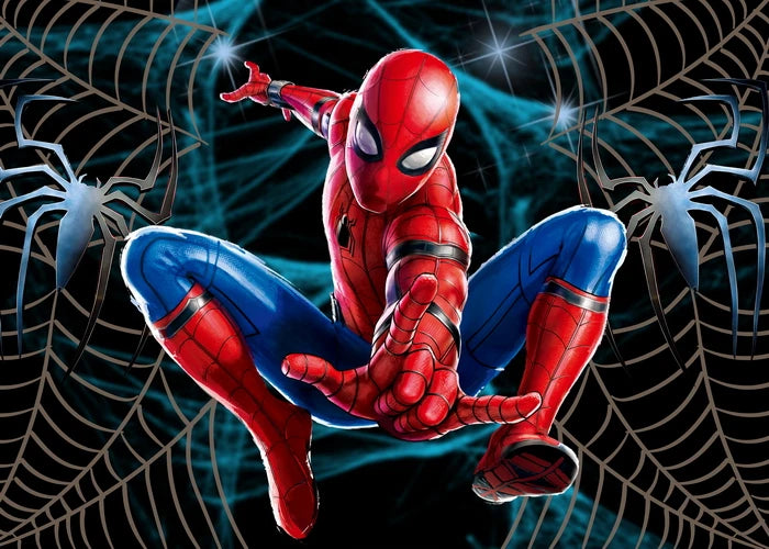 MARVEL Photography Backgrounds for Kids Birthday Party Spiderman Iron Man Hulk Banner Children Portrait Custom Photo Backdrops