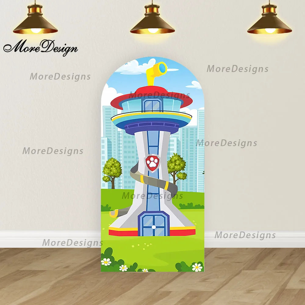 Paw Patrol Arch Covers Kids Birthday Party Photo Backdrop Baby Shower Decoration Cover Double-sided Zipper Photography Props