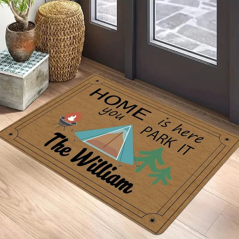Playful Camper Car Printed Floor Mat for Living Room and Bedroom Anti-Slip Carpet Cozy Welcome Rug Home Decor Festivals Gifts