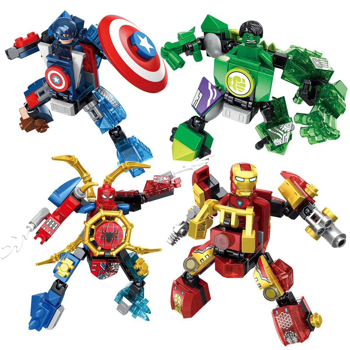 Disney Building Blocks Mini Model Figures Compatible Spiderman Iron Man Venom Captain Hawk Deadpool Technic Armor City Gift Toys