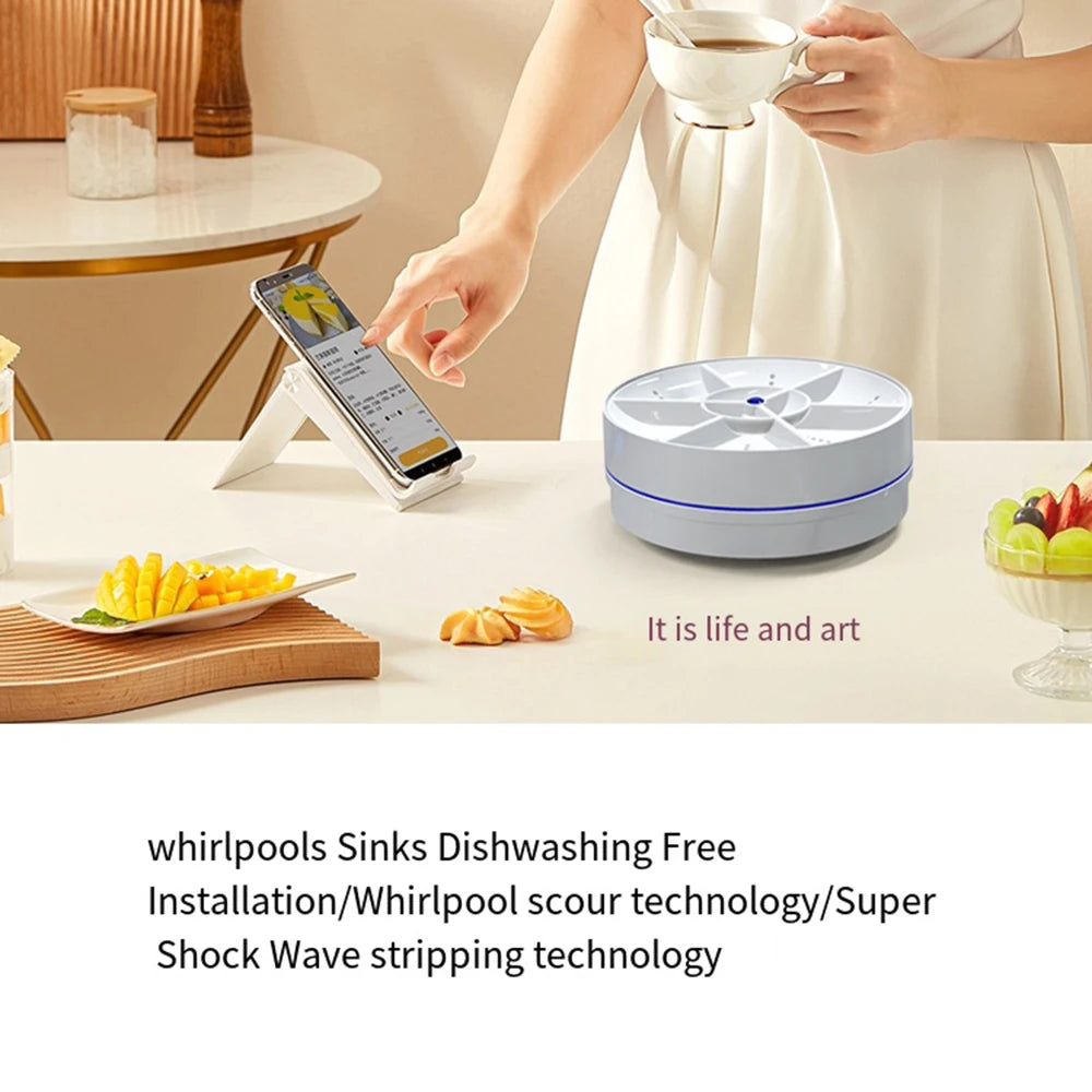 Kitchen Wireless Mini Dishwashers USB Ultrasonic Sink Fruit Vegetable Dish Washer Electric Portable Washing Machines 식기세척기