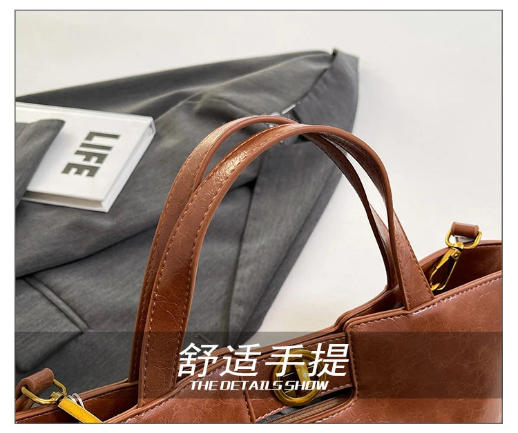 Women's Fashion Leather Crossbody Bag Shoulder Bag Handbag Combo Luxury Brand Classic Elegant Designer Style