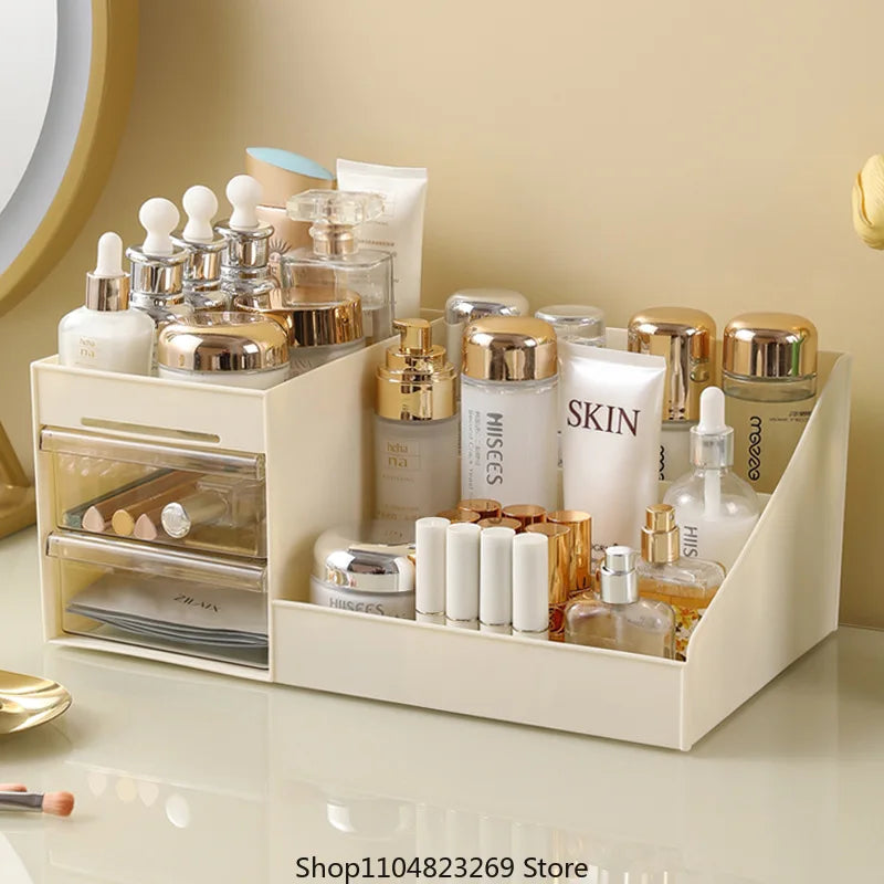 Boite de rangement de bureau, boîte de maquillage de style tiroir transparent