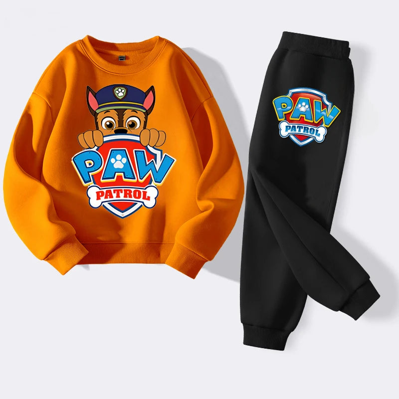 PAW Patrol Cartoon Printed Boys Sweatshirts Sets Children's Casual Pullovers Pants 2 Piece Kids Tracksuits Sport Suits