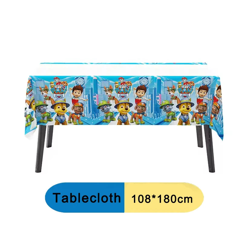 Paw Patrol Birthday Decoration Tableware Tablecloth Children Gift Candy Box Backdrop Dog Balloon Party Favors For Kids Birthday