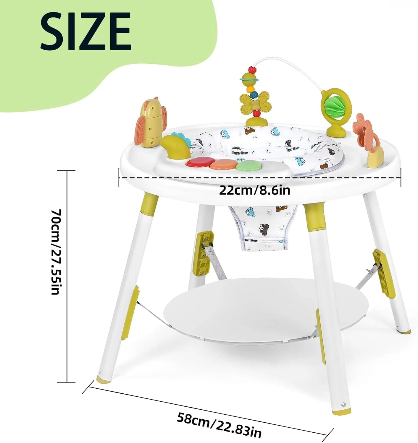 Baby 3-in-1 Activity Center Jumper and Table - with Removable Toys and 360° Rotating Seat - Ideal for Infant Entertainment