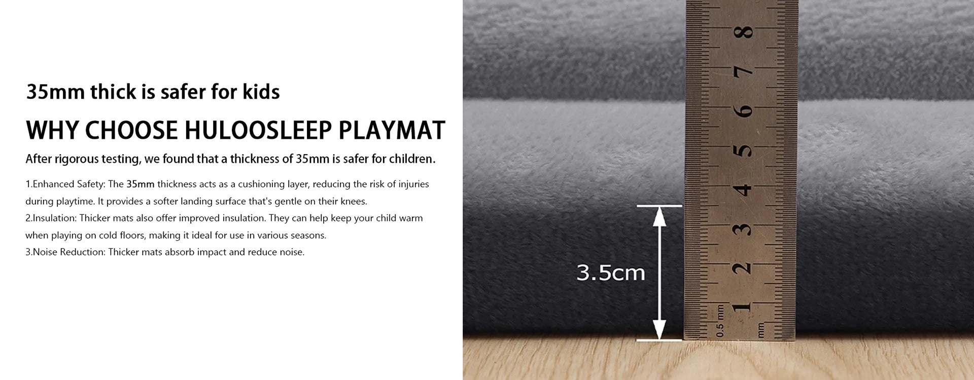 Huloosleep 4 Colors Baby Crawling Play Mats Non-Slip Thick Soft Foam Baby Activity Gym Carpet Baby Game Children's Safety Rug