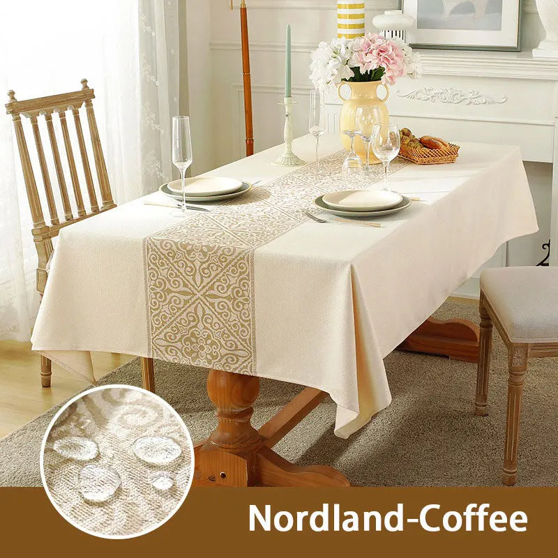 Cotton Blend Waterproof Tablecloth  Anti-oil Table Cover, Party Family Dinner Tablecloth for Kitchen Restaurant Wedding