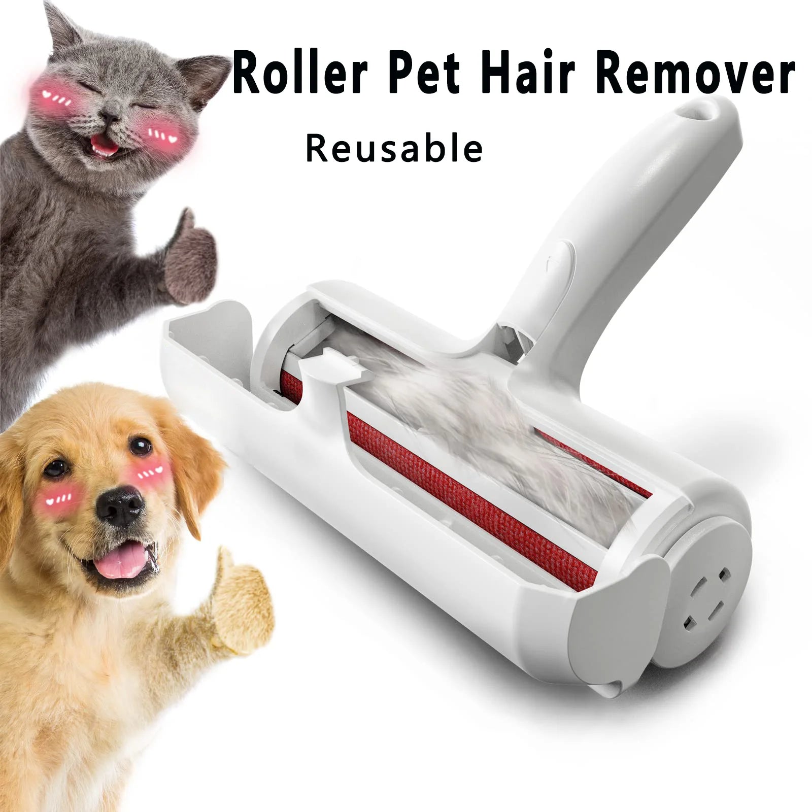 Reusable Pet Lint Roller - Dog Cat Hair Remover Roller, Easy to Clean Fur Removal Tool for Clothes Furniture,