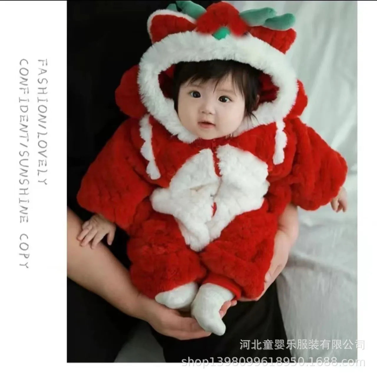 Baby Rompers Zipper New Year Clothes Autumn Winter Baby Clothes 2025 New Cute Baby Cartoon Warm Rompers