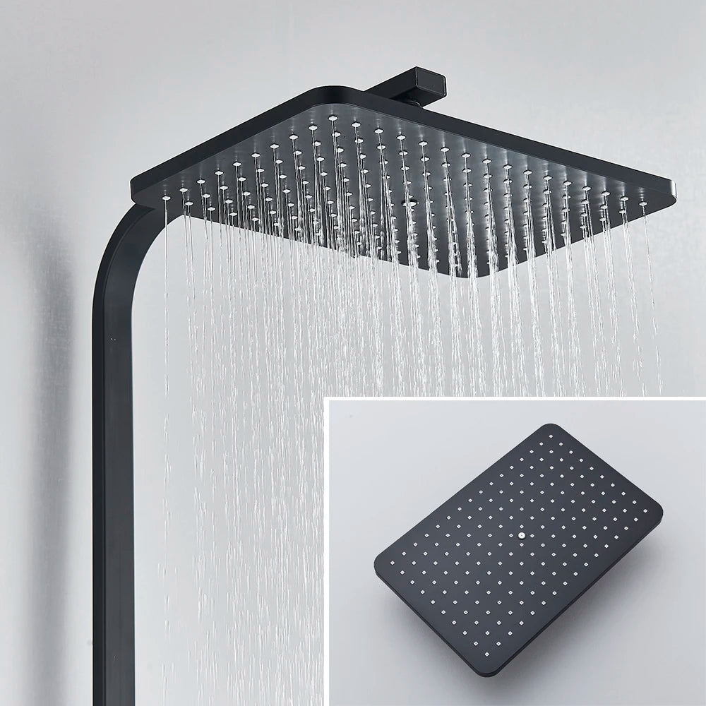 4 Ways Digital Display Shower Faucet Bathroom Thermostatic/Hot Cold Rainfall Shower Head Brass Rotate Mixers Bidet Faucet