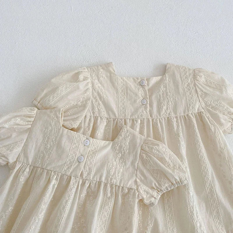 2025 Baby Girl Romper Summer 0-24M Children Clothes Korean Style Climbing Suit Short Sleeved Cotton Embroidery Newborn Romper