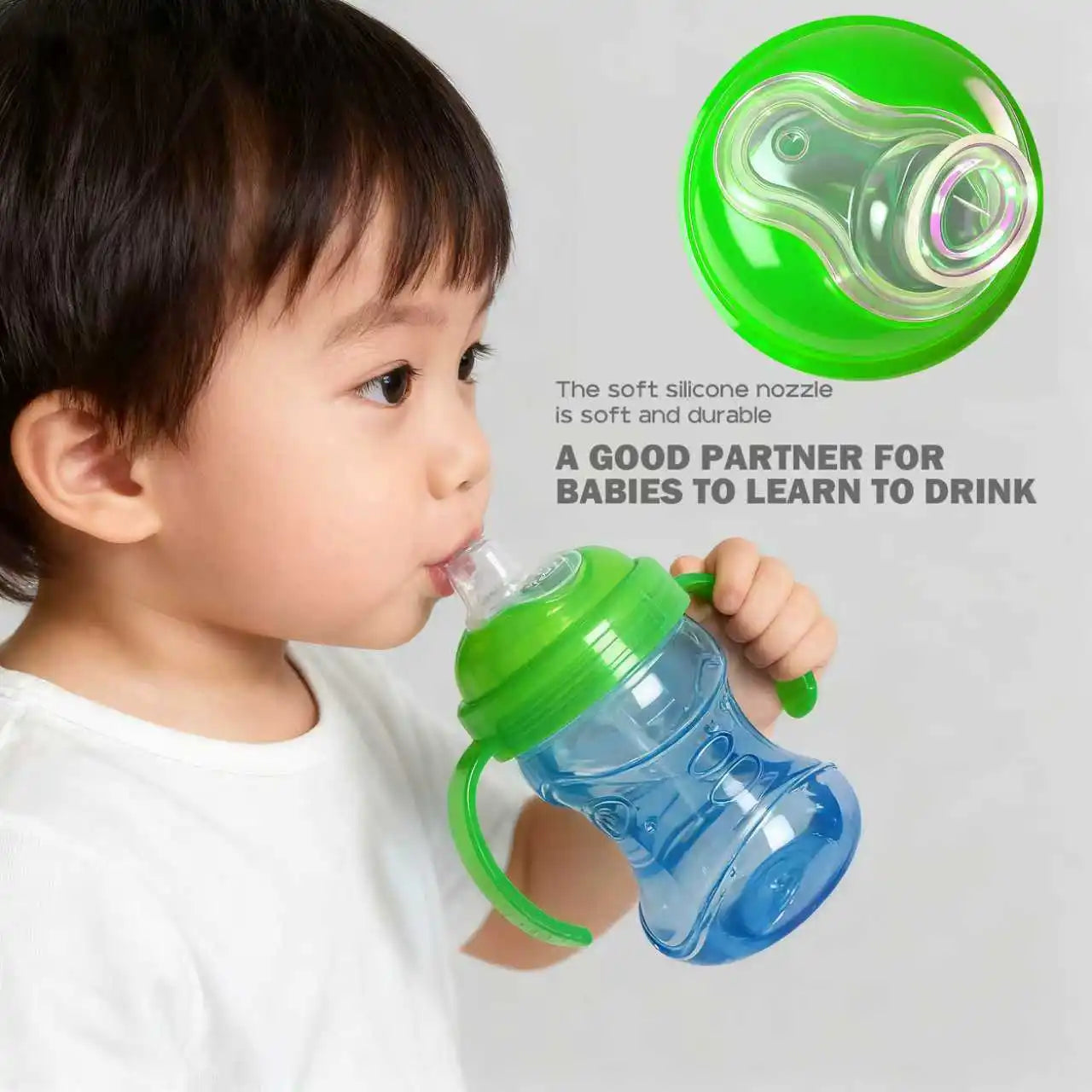 270ml children learn to drink cup anti bucking duck mouth cup baby more than one year old direct drinking milk cup