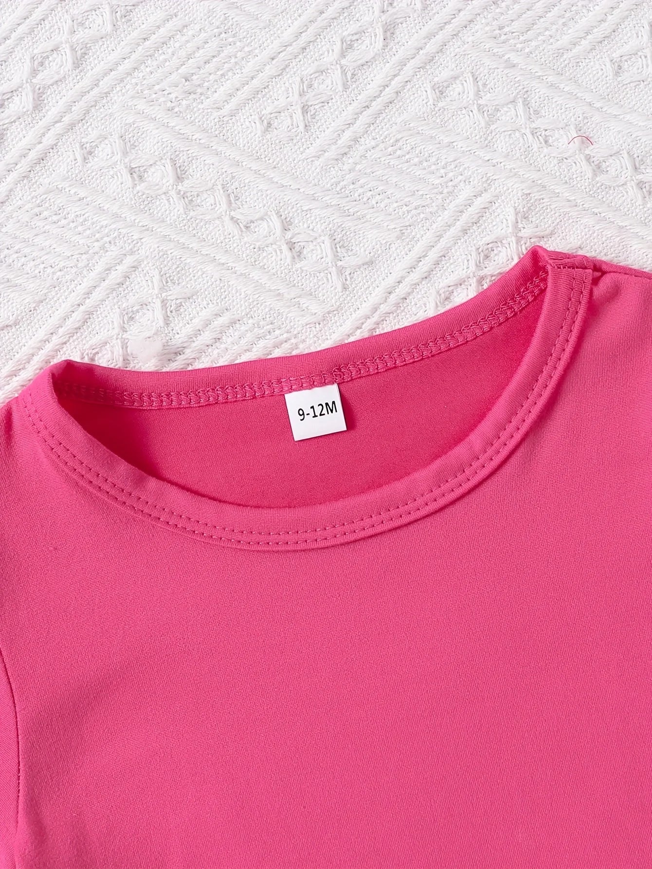 Baby girl round neck dad's little princess letter pattern short sleeved top+casual shorts set for spring and summer comfort two-