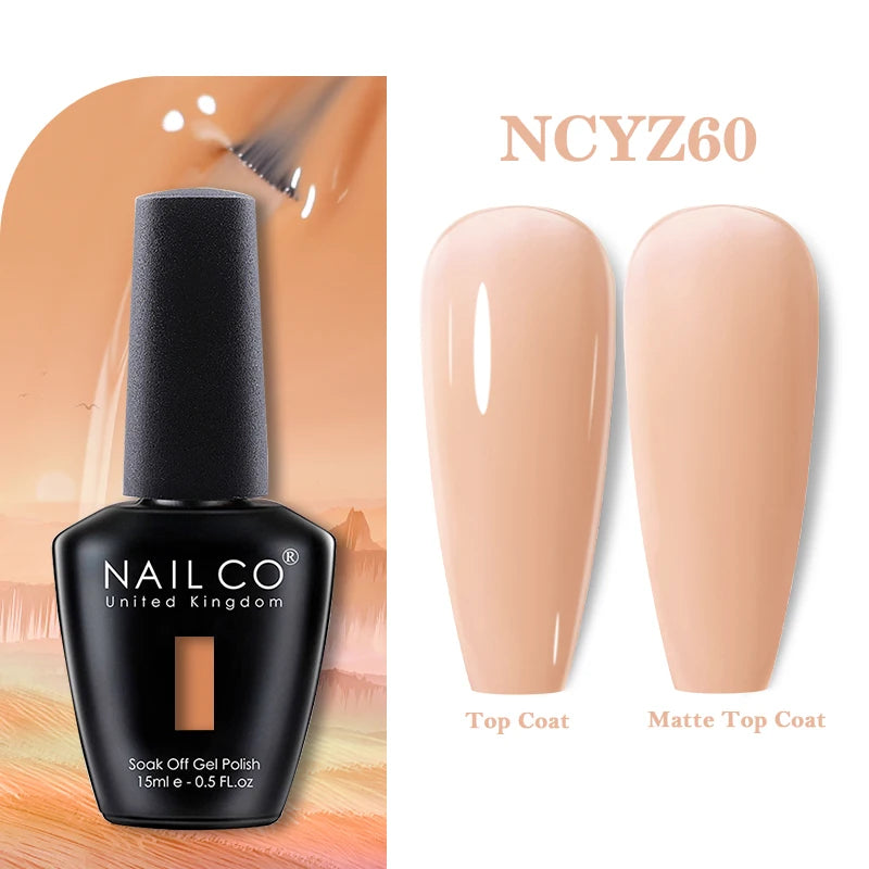 NAILCO Vernis Semi Permanent UV Gel Nail Polish Black White Color Nails Art Manicure TOP BASE Varnish Hybrid Nail Professionals