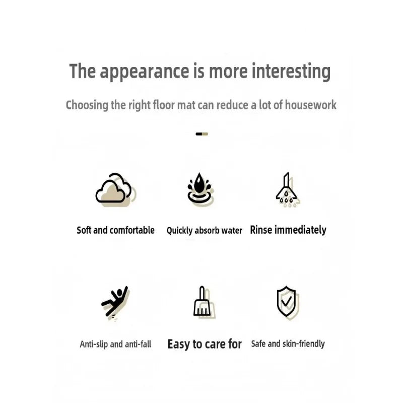 Retro Striped Bathroom Floor Mat Shower Door Non-slip Mat Household Toilet Soft Diatom Mud Absorbent Foot Mat