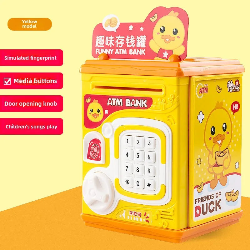 Children's Smart Mini Piggy Bank Voice Fingerprint Password Piggy Bank Boys and Girls Play House Toys
