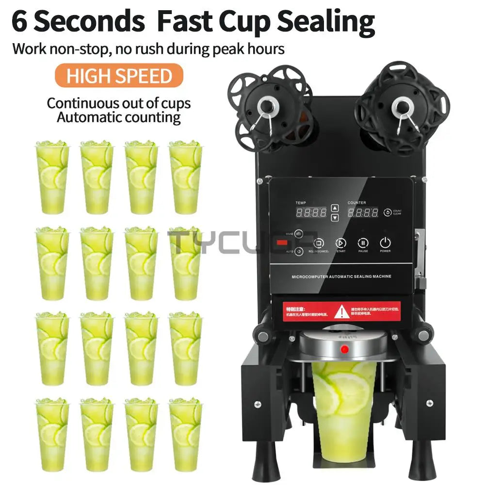 Cup Sealer Automatic Milk Tea/Coffee Shop Plastic/Paper Cup Sealing Machine 9/9.5CM Electric Bubble Tea Film For Business 220V