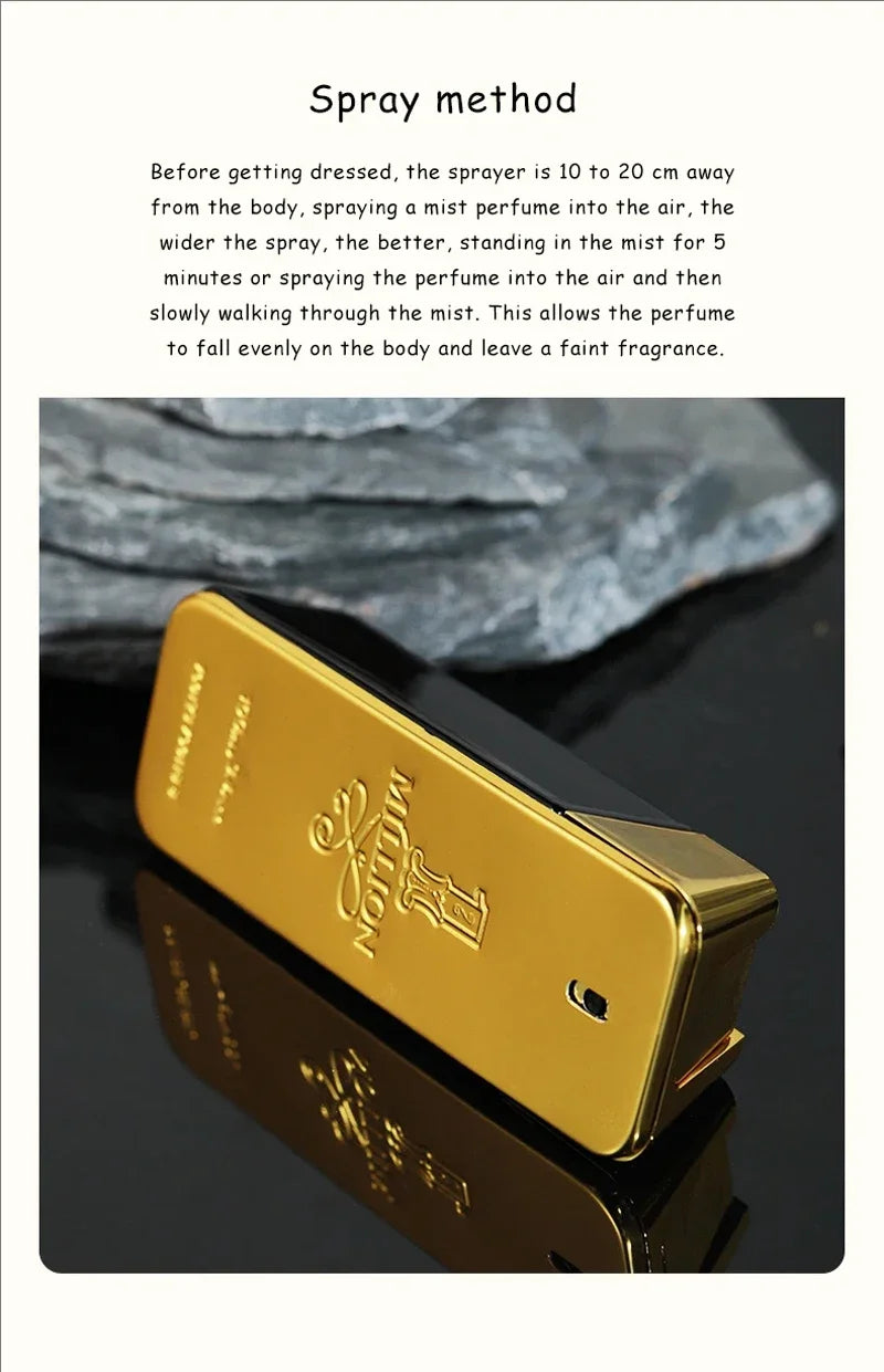 100ML Paco Rabanne 1 millones de Parfum Spray corporal de masculinidad madura para hombres Eau De Toilette Spray Perfume para ho