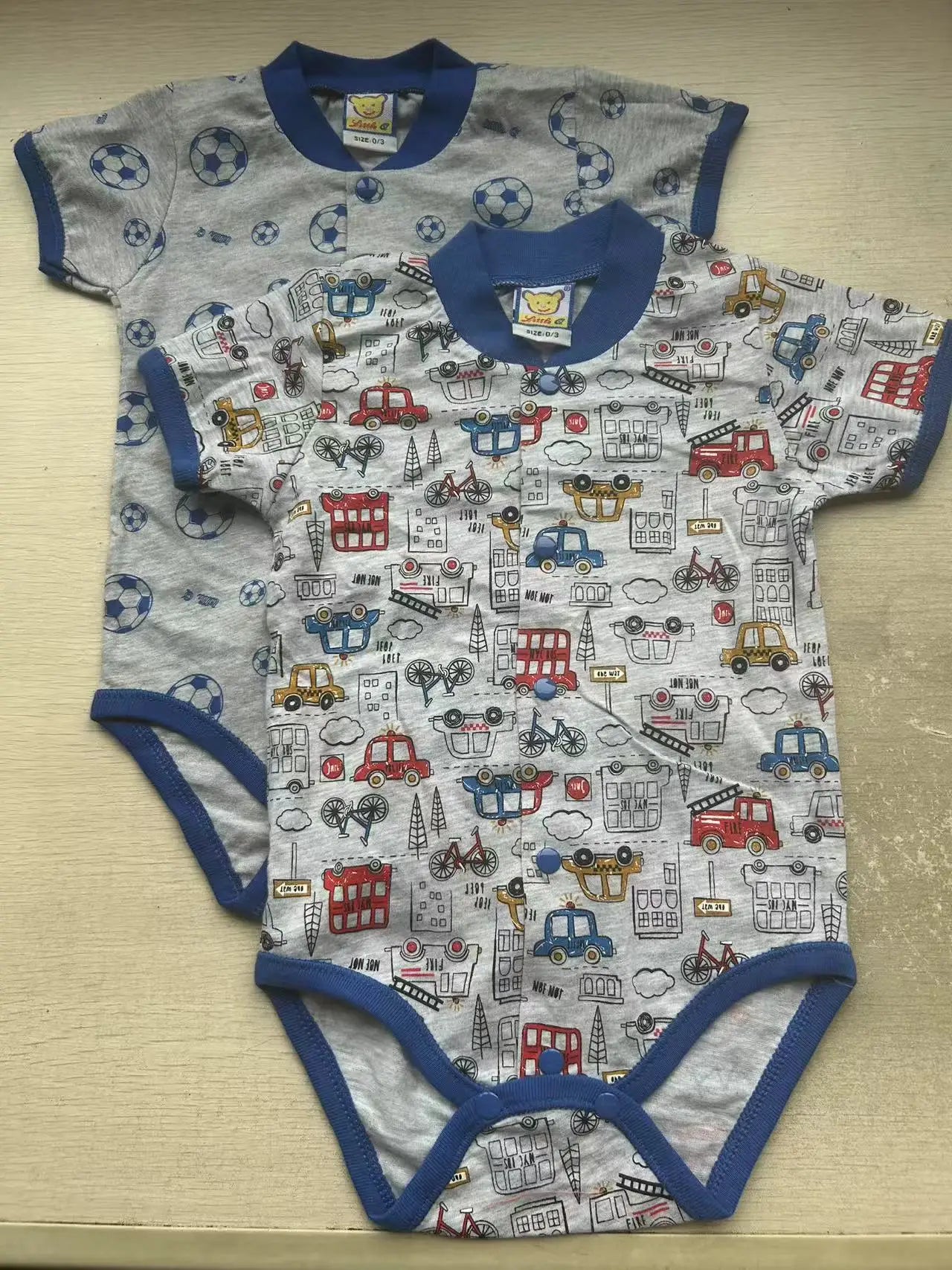 2023 Little Q Newborn Summer Bodysuits Baby Short Sleeve O Neck Clothes 2 pcs/lot Button Suits Pure Cotton Clothing