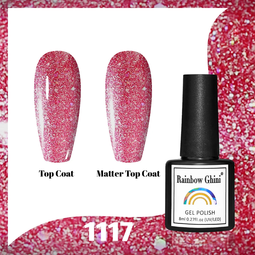 Gel Vernis à ongles semis permanents Paillettes 8Ml 150 couleurs